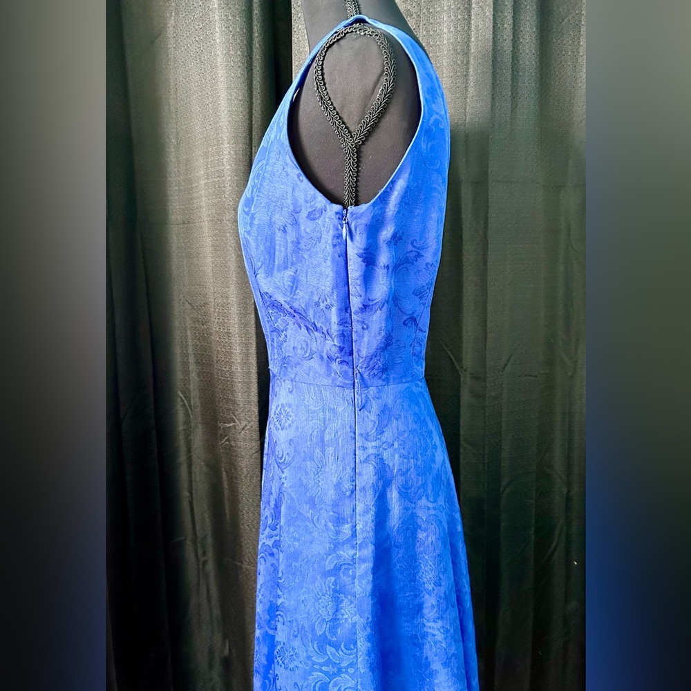Antonio Melani Silk & Linen Blue Dress, Size 2 - Picture 4 of 7